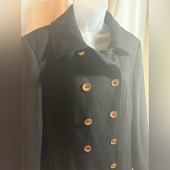 Michael Kors Wool Blend Peacoat w/ gold buttons Plus Size 16 - Picture 2 of 11